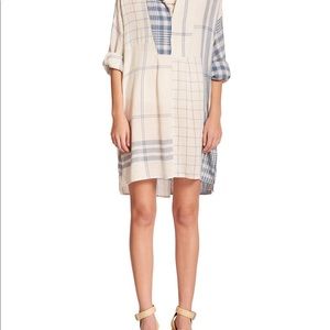 POLO X RALPH LAUREN PLAID LINEN PATCHWORK DRESS